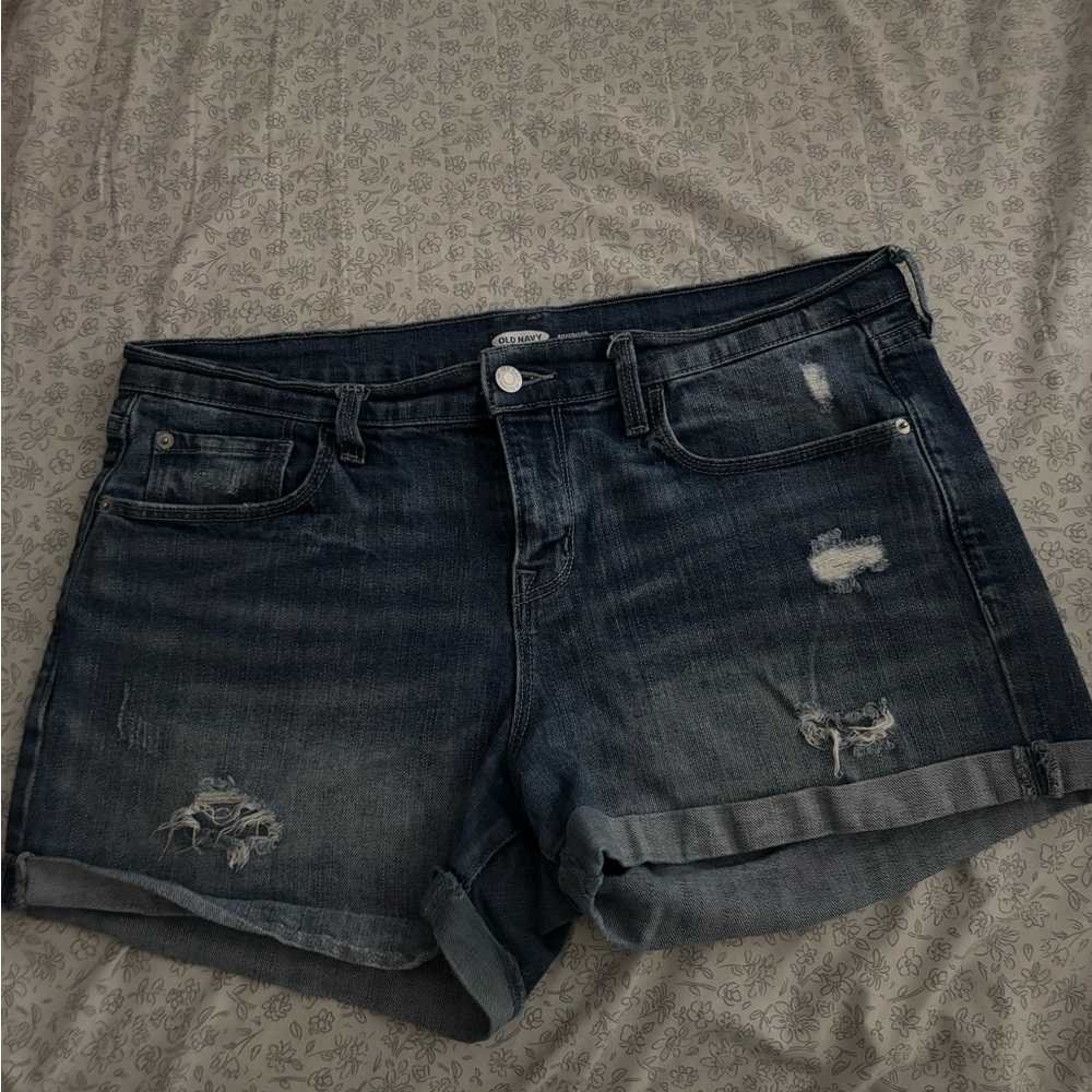 Old Navy Blue Jean Shorts Distressed Cut-Off